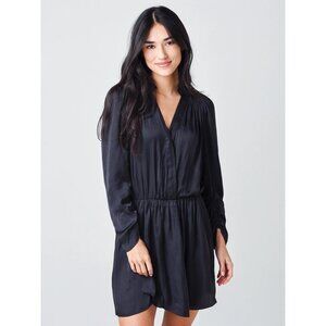 Zadig & Voltaire Reveal Satin Dress black long sleeve mini medium
